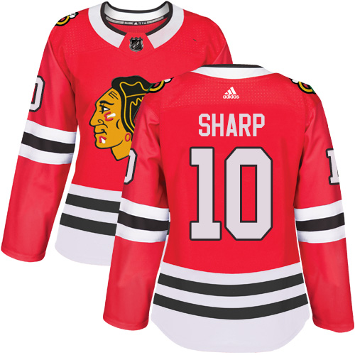 Adidas Chicago Blackhawks 10 Patrick Sharp Red Home Authentic Women Stitched NHL Jersey